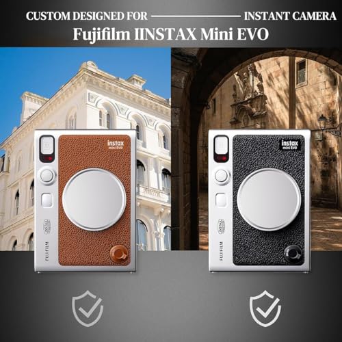 ZORBES® Lens Cap for Fujifilm Instax Mini Evo Aviation Aluminum Alloy Microfiber Flannel Fabric Liner Protective 2PCS