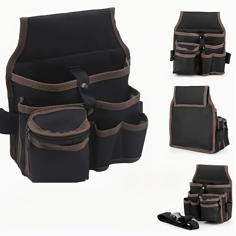 Serplex® Waist Tool Organizer Bag, Heavy-Duty Tool Belt Pouch with Adjustable Waist Strap, Multi-Pocket Electrician & Carpenter Tools Storage Electrician Toolkit Drill Waist Bag for Maintenance Work