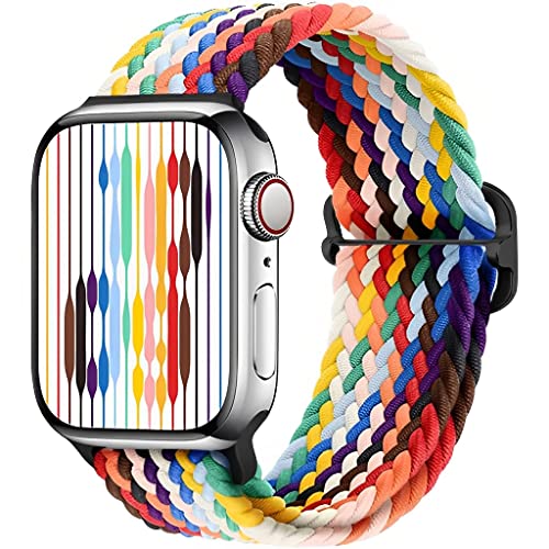 ZORBES® for Apple Watch Band, Braided Solo Loop Watch Strap Compatible with Apple Watch Straps 49mm 45mm 44mm 42mm, Adjustable Breathable Elastic Nylon Straps for iWatch Series Ultra 8 7 6 5 4 3 2 SE