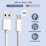 Verilux Micro USB Extension Cable for Security Cameras with Reinforced Connectors 19.6 ft | Stable Power Supply