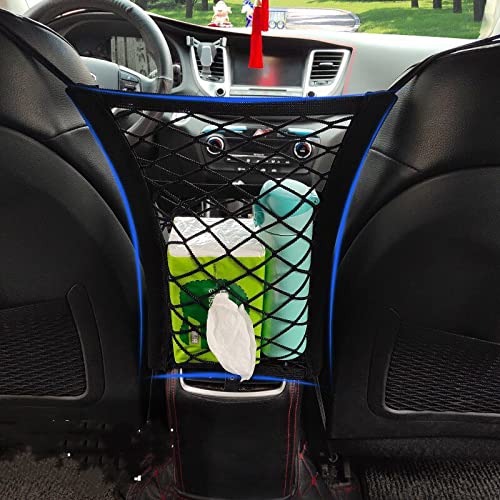 ZORBES® Car Mesh Organizer Dog Net Between Car Seats,Barrier Backseat Mesh Net for Cars & Trunk,Upgraded Car Netting Bag,Driver Storage Netting Pouch,Automotive Seat Back Organizers with 2 Layer