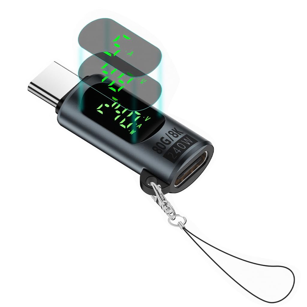 Verilux Type C Adapter for MacBook and USB C Devices with 240W PD and Digital Display | 80Gbps Data Transfer