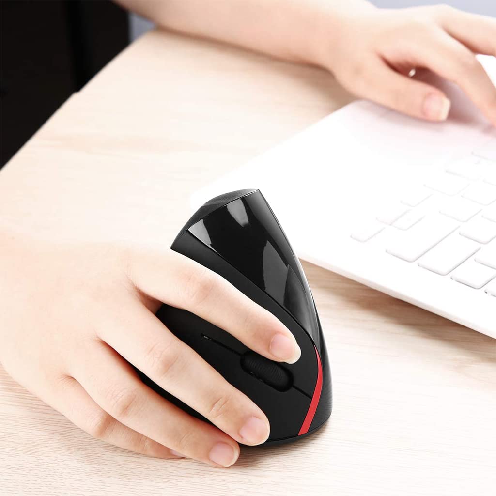 ZORBES® Vertical Mouse, Wireless 2.4G Ergonomic Vertical Mouse 5 Buttons 1600 DPI, Optical Vertical Ergonomic Laptop Mouse for Mac, PC, Desktop