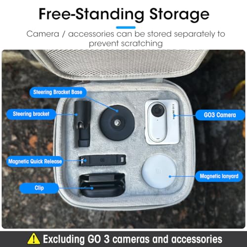 ZORBES® EVA Hard Carrying Case for Insta360 Go 3, Waterproof Hard Case Cover with Hand Strap Bag Shockproof Protective Case for Insta360 Go 3 Action Camera, Not Include Insta360 Go 3 Accessories