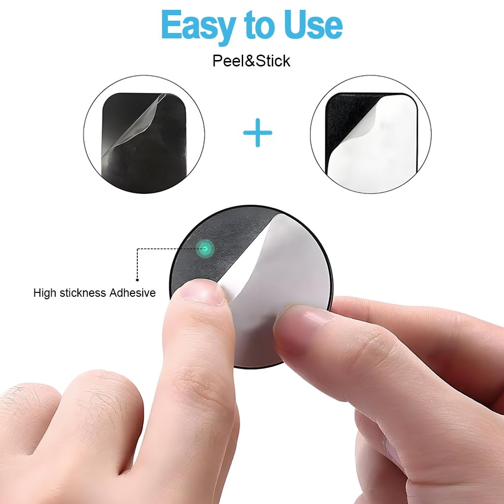 ZORBES® 6Pcs Metal Plates for Wireless Charging, Thin Metal Plates for Magnetic Phone Mounts, 3.5cm Dia Round & 4x5.8cm Rectangle Metal Plates for Magnetic Phone Mount Car Phone Holder