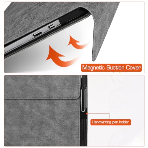 ZORBES® Tablet Cover for Surface Pro 9 10 11 13 inch PU Leather Case 2 in 1 with Anti-Slip Lining Stylus Pen Design Fashion Embossing for 3PCS