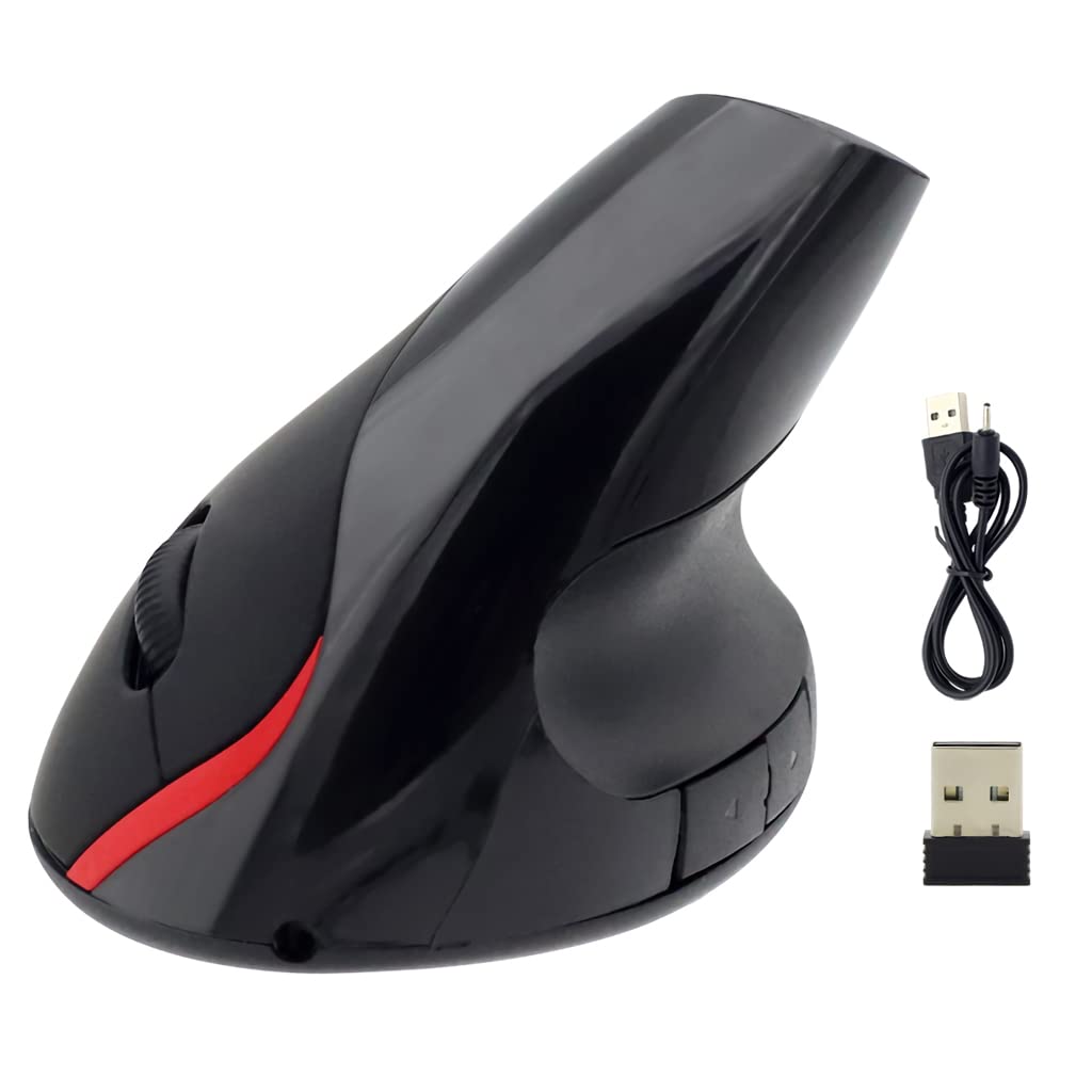 ZORBES® Vertical Mouse, Wireless 2.4G Ergonomic Vertical Mouse 5 Buttons 1600 DPI, Optical Vertical Ergonomic Laptop Mouse for Mac, PC, Desktop