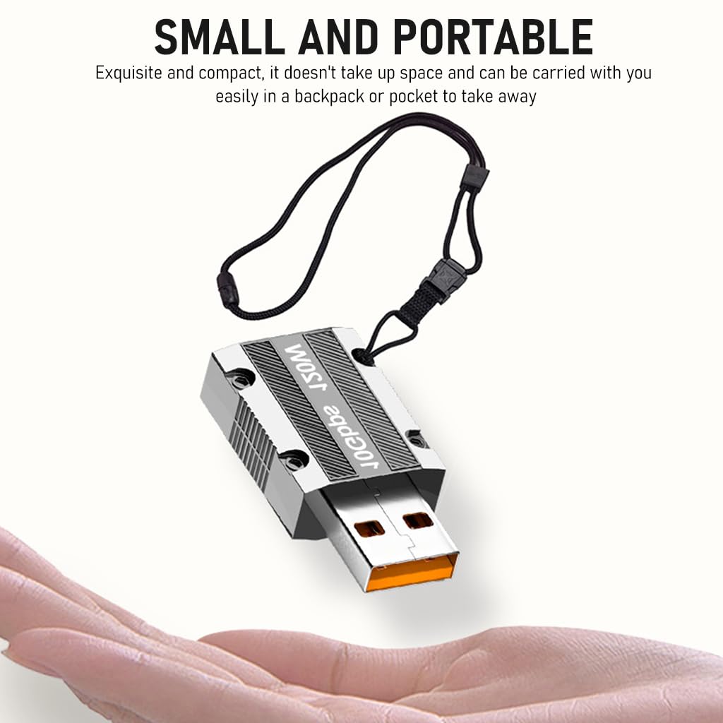Verilux USB C to USB OTG Adapter for Phone and Tablet with 120W Fast Charging & 10Gbps Transfer | Zinc Alloy Plug & Play Design
