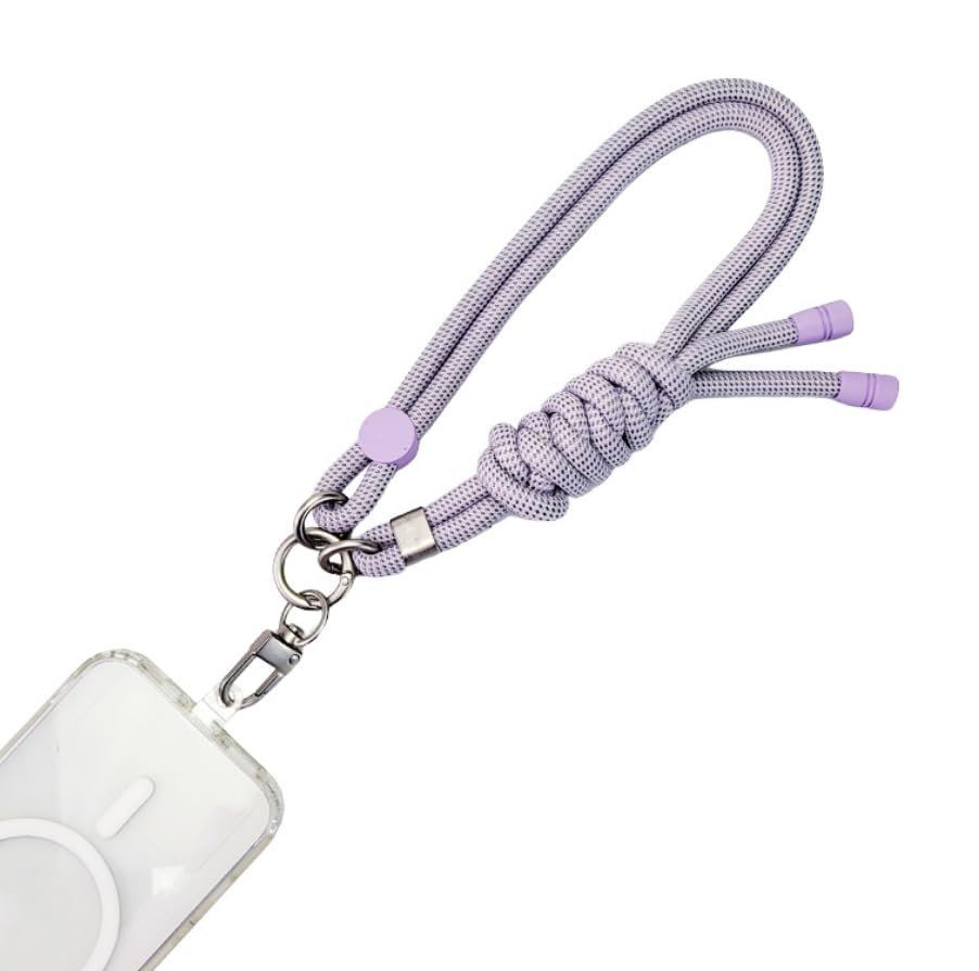 ZORBES® Braided Rope Phone Wrist Strap Lanyard, Fashion Knotted Woven Wristlet Strap with Swivel Clasp Pastel Purple Stylish Anti-Drop Hand Strap for for Smartphones, Keychain, ID Badge