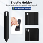 Verilux Stylus Pen Sleeve for Laptop Case Travel with Self Adhesive Backing | Black 19.2x2.8cm Elastic Lycra Pocket