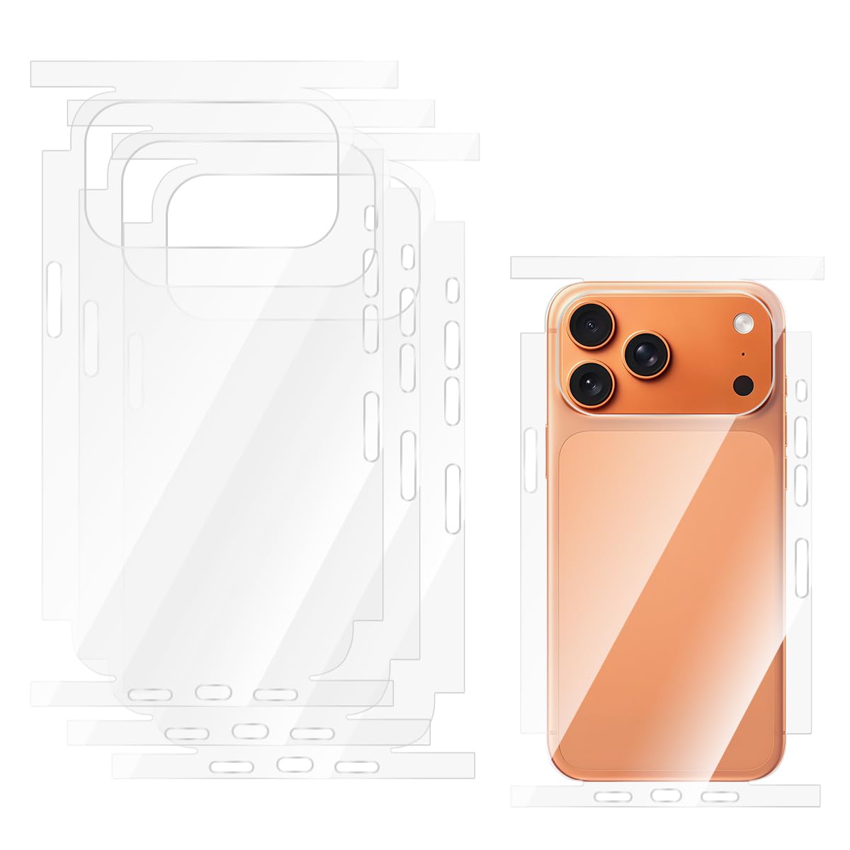 ZORBES® Compatible with Phone 17 Pro Max, 3Pcs Clear Protective Skin Film, Full Body 360° Ultra-Thin TPU Hydrogel Film, Scratch & Fingerprint Resistant, Bubble-Free Installation