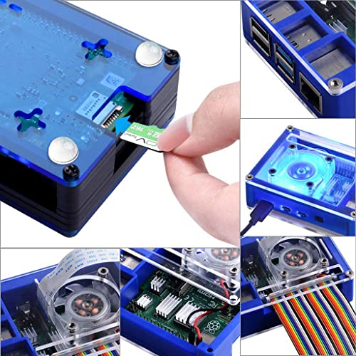 ZORBES® Case for Raspberry Pi 4 with 35mm Cooling Fan and 4 pcs Aluminum Heat Sinks for Raspberry Pi 4 Model-B