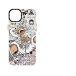 ZORBES® Case for 16 Pro Cartoon Luffy Shockproof Scratch Resistant Protective Phone, Colorful Gradient Cover White