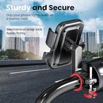 ZORBES® Mobile Holder for Bikes with One Click Locking, 360 ° Rotatable Phone Mount, Mirror Fitting Style, Anti-Shake-Firm Grip, Mobile Holder for Scooty, Activa, Jupiter, Electric Scooters & Bikes