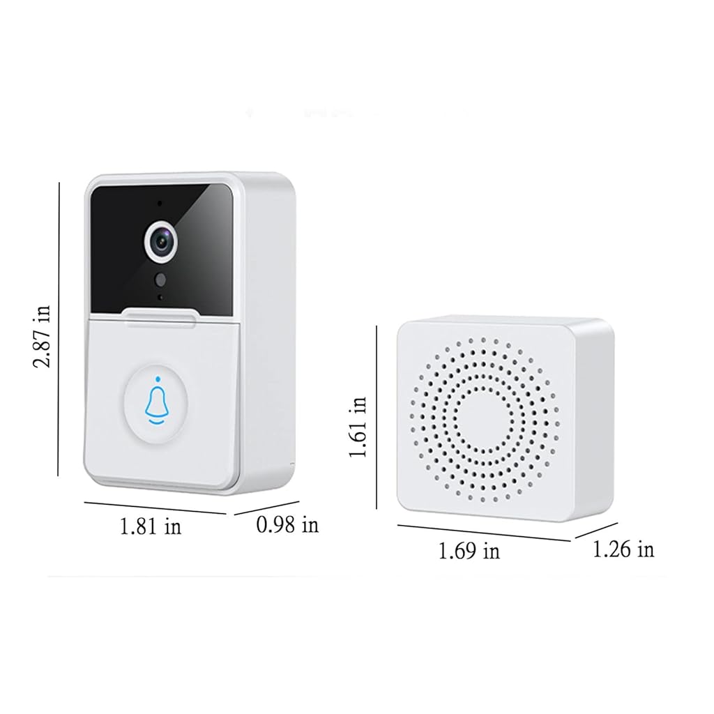 ZORBES® Ring Video Doorbell, Smart Wireless Remote Video Doorbell Intelligent Visual Doorbell Home Intercom HD Night Vision Door Doorbell Easy Installation Two-Way Audio Intercom (White) - verilux