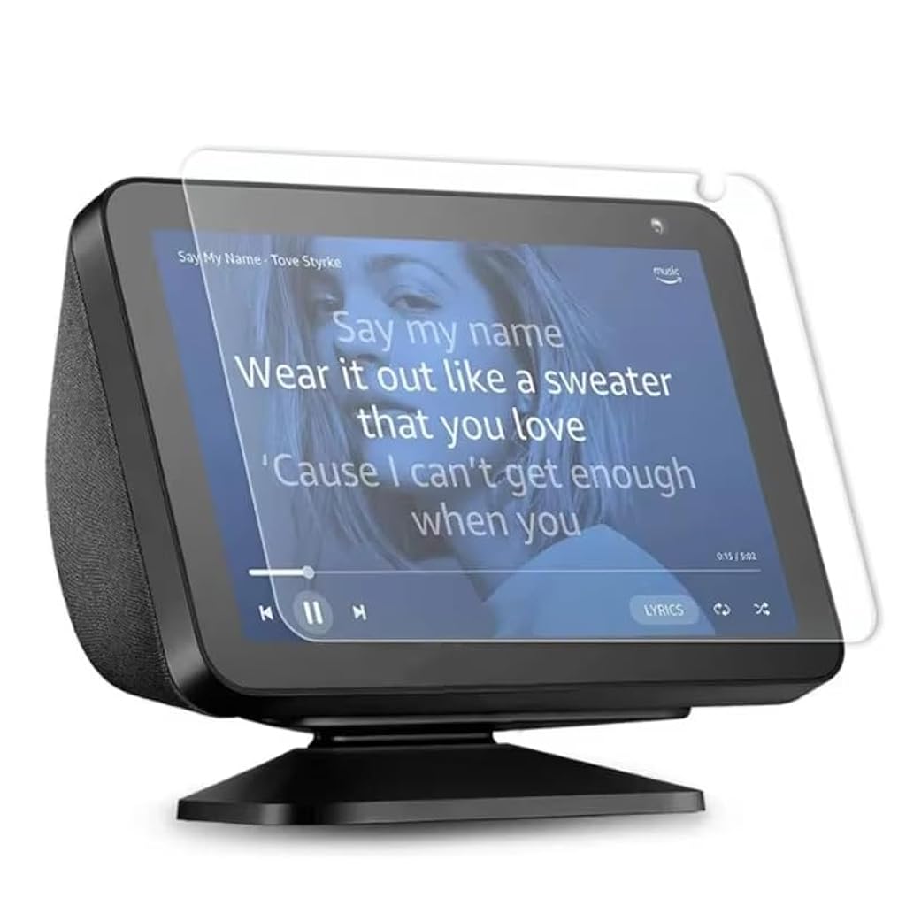 ZORBES® Compatible with Echo Show 8, Touchscreen Smart Speaker HD Screen Protector, Anti-scratch Tempered Glass, Bubble Free Anti-glare Screen Protectors, Pack of 3