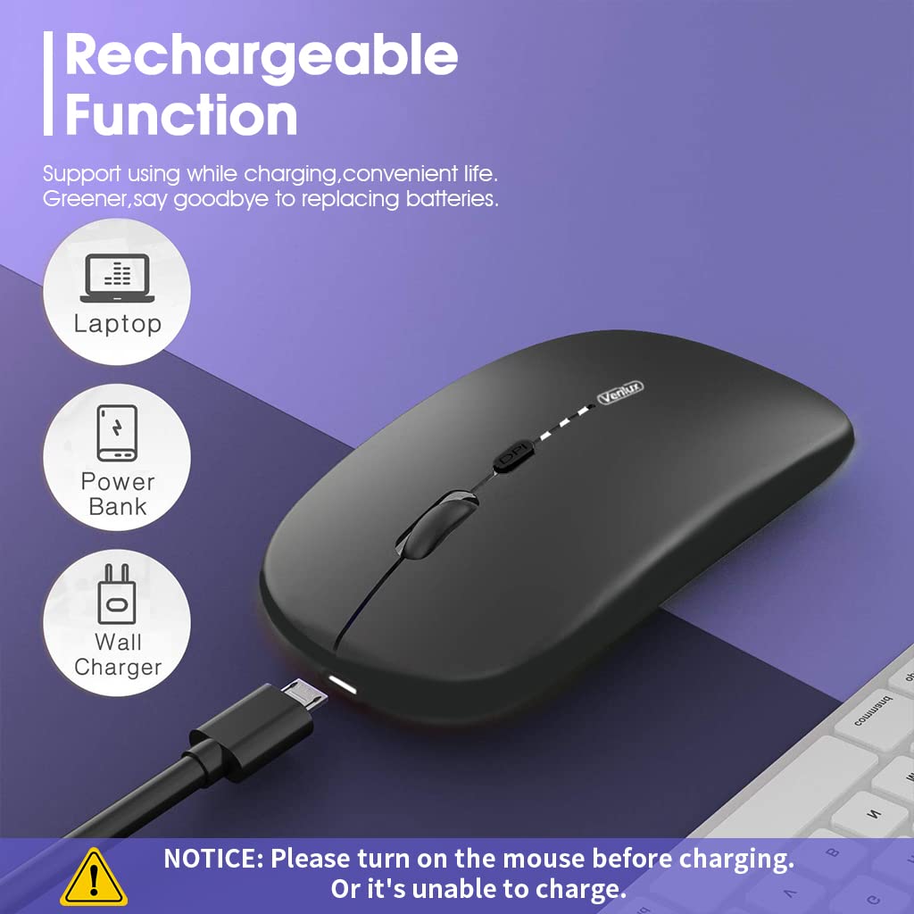 2.4G Wireless Mouse Rechargeable (Black)