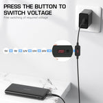 Verilux® USB C to DC Cable with 8 DC Connectors, 5V-20V Adjustable Power Design with Switch Button, 3.3Ft USB C to DC Converter Charging Cable for Notebooks, Portable Monitors, Stationary Routers