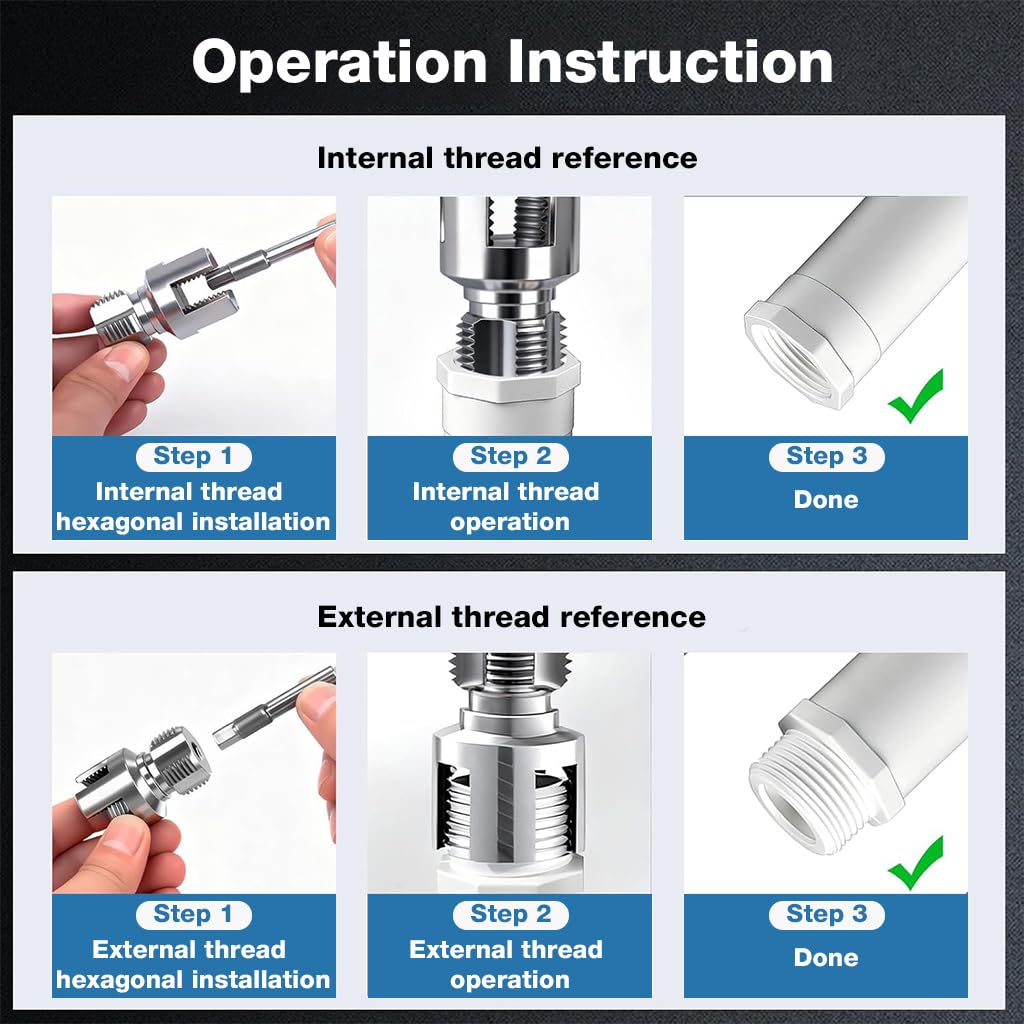 Serplex® 2-in-1 Drill-Compatible Pipe Threading Tap & Die Tool