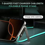Verilux 240W PD L-Shape Fast Charging Cable with Built-in Stand