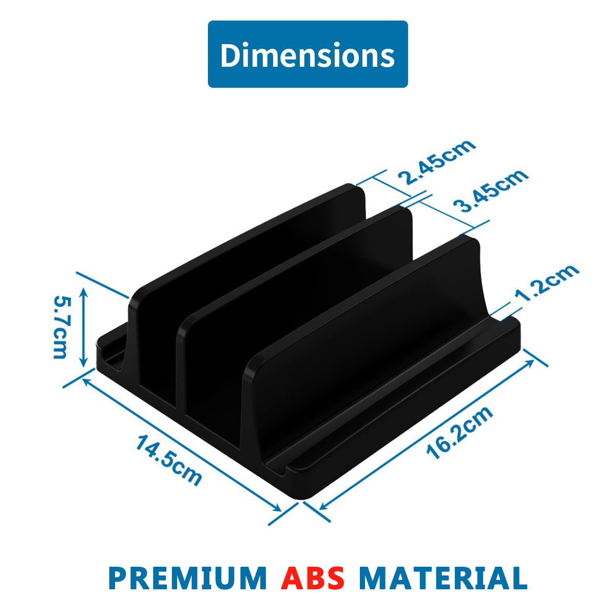 ZORBES® Laptop Holder For Desk With Silicone Anti-Slip Notebook Vertical Laptop Stand Holder With Dual Slots Laptop Dock For Ipad Macbook Stand 13 Inch Phone Stand Organizer Rack Tabletop