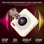 ZORBES® 10W Mini Voice Amplifier Portable Rechargeable with Wired Microphone Headset & Waistband, Voice Amplifier for Teachers, Presentation, Tour Guides, Meeting, Coaches(White)