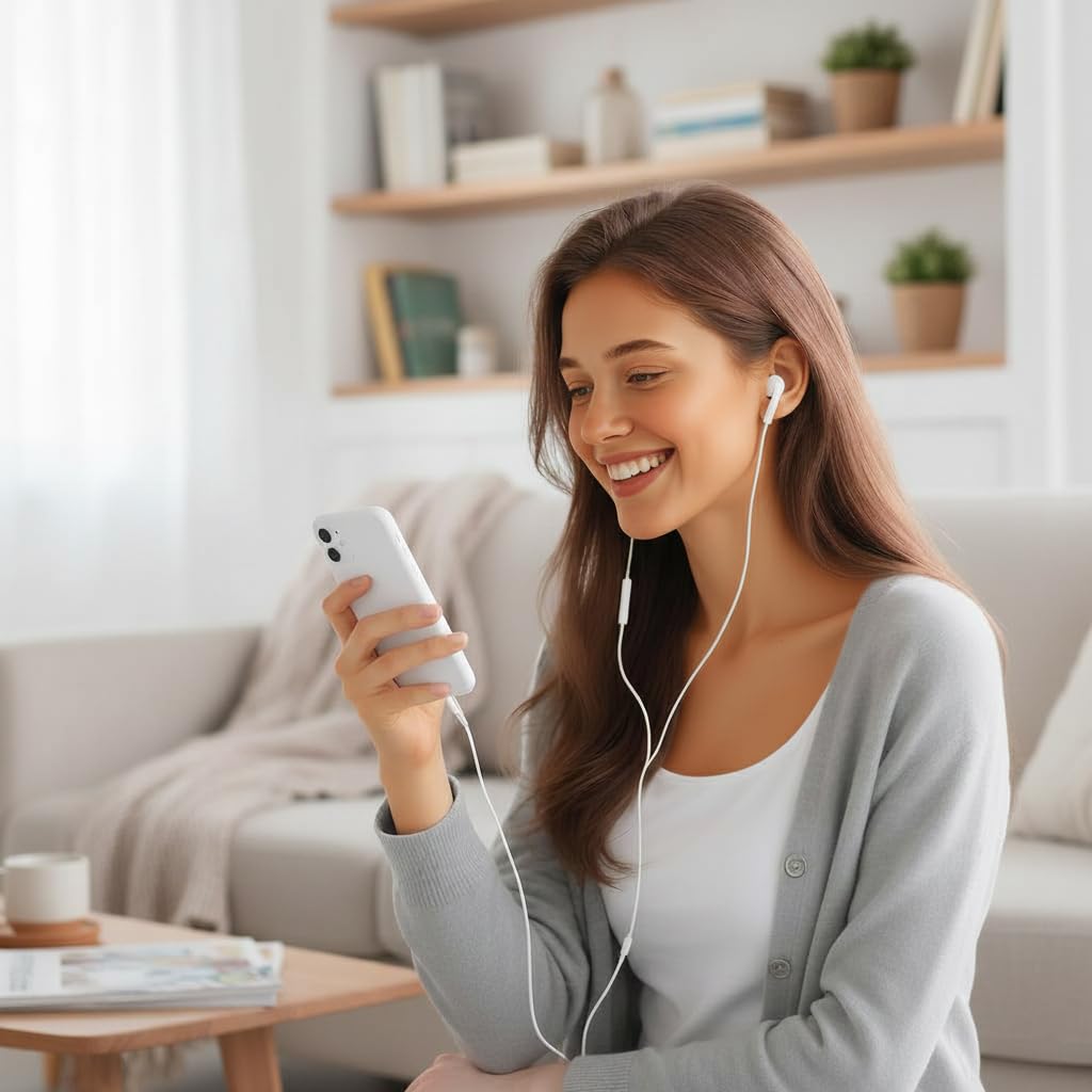 Verilux Light-ning to Type C Earphone Converter for iPhone 17 16 15 with Aluminum Alloy Housing | Supports Hands-Free Calling and Volume Control