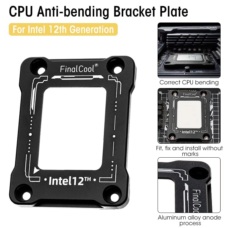 Verilux CPU Contact Frame Kit for Intel 12th 13th Gen with CNC Machined 7075 Aluminum | Black