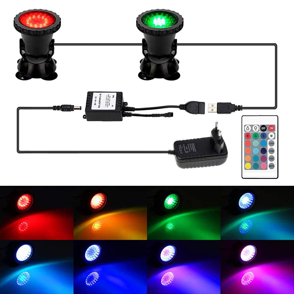 Garden Pond Waterproof Light 4W 36 Leds(2PCS, Multicolour)