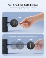 Verilux USB C to USB C Retractable Cable 3.3ft with 240W PD Fast Charging | Black