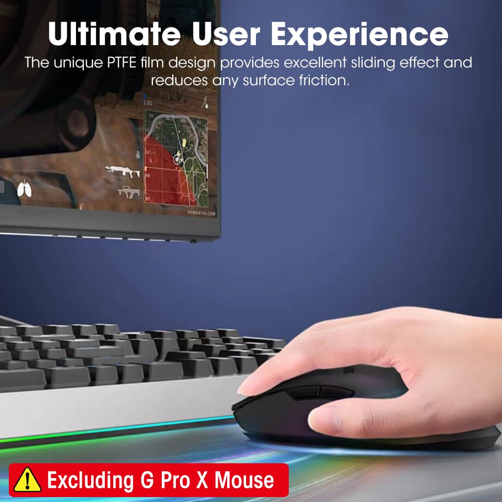 Verilux Mouse Feet Skates for Logitech G Pro X Superlight featuring Rounded Curved Edges 0.7mm Smooth PTFE 3PCS