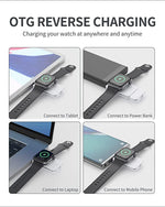 ZORBES® Wireless Watch Charger for Apple Watch, 2 in 1 USB A/USB C Portable Charger Plug and Go Wireless Charger for Apple Watch Series Ultra 8 7 SE 6 5 4 3 2 1, White