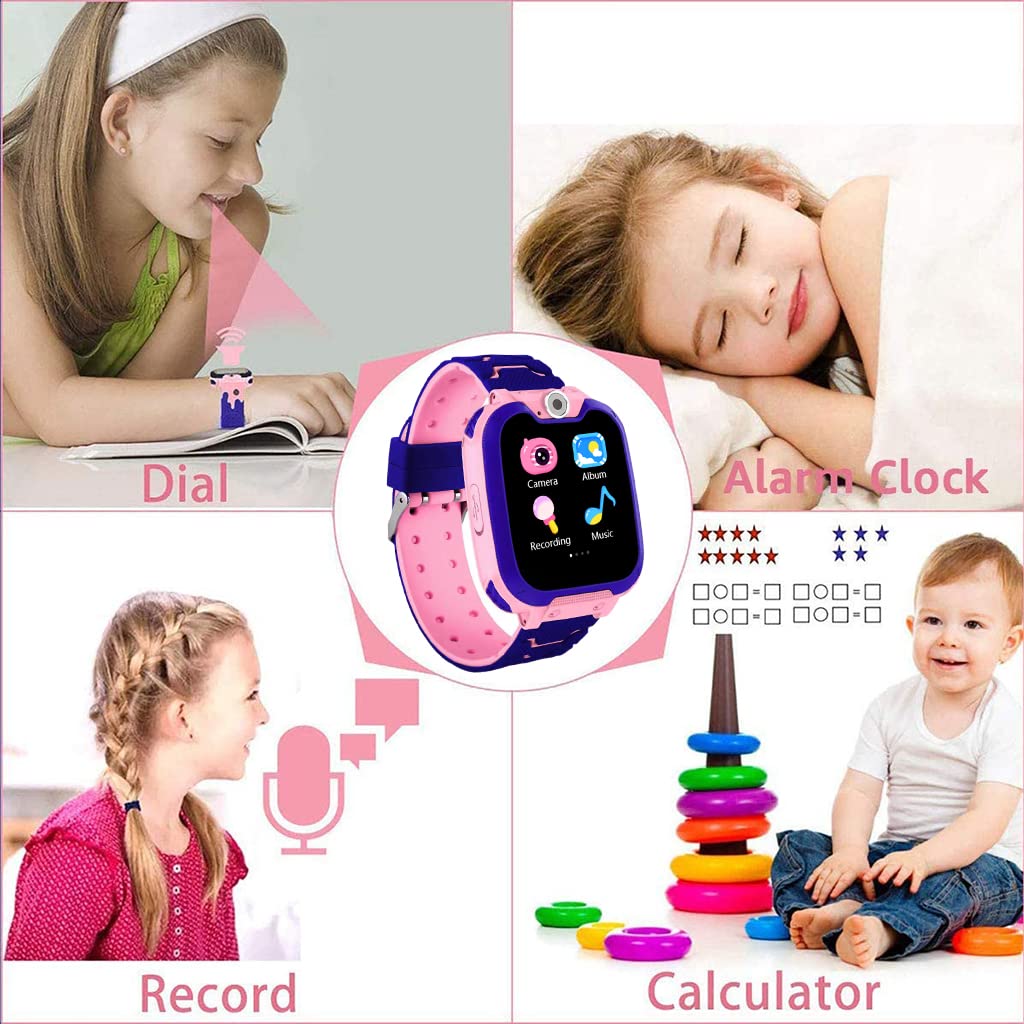 ZORBES® Smart Watch for Kids, HD Touch Screen Smartwatch, Two-Way Phone Calling, Taking Photo, Playing Gaming, Music Player Gift for Teens, Smartwatch Phone for Students (Pink)