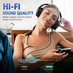 Verilux Aux Cable for Speakers with 9.8 ft Length and Gold Plated Connectors | Nylon Braided