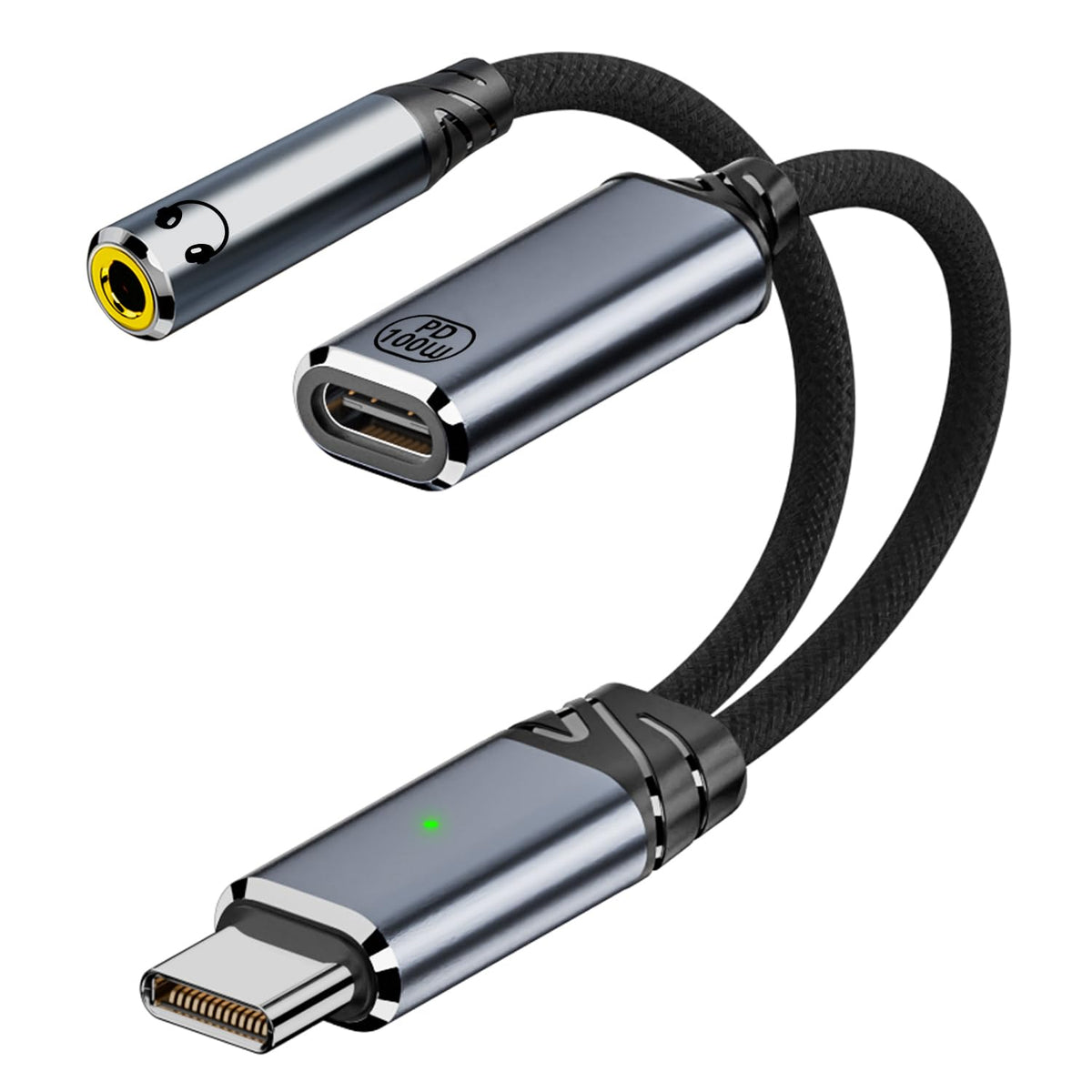Verilux® USB C to 3.5mm Headphone and Charger Adapter, 2-in-1 USB Type-C to Aux Audio