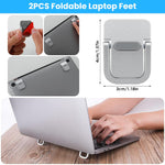 ZORBES® 2PCS Foldable Laptop Feet with Anti-slip Silicone-Silver