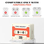 ZORBES® Silicone Cassette Tape Case Compatible with AirPods Pro 2nd Generation Case, Compatible with AirPods Pro 2 Case Cover with Lanyard, Full Protection Anti-Scratch Cover for Airpods Pro/Pro2