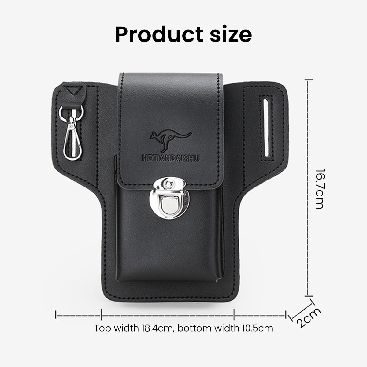 ZORBES® Leather Holster for Belt Cigarette Box Holder Phone Holster Belt Attachment Holster Holster Leather Holster for Belt for Phone, Cigarette Box, Keys, Cards Compatible with 7'' Phone