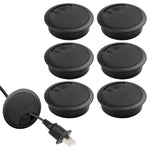 Serplex® 6Pcs Desk Grommets 2 Inch (50 mm) Desk Hole Cover for Cables, ABS Plastic Grommet Hole Cover for Wires Cables Through The Countertop, Cable Management Kit for Office, TV Stand, Workstation