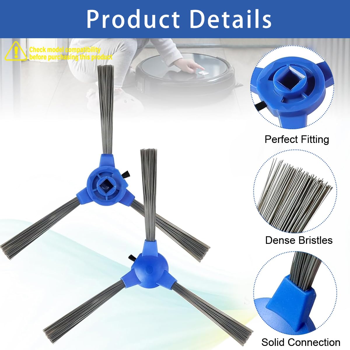 Verilux Replacement Side Brushes for Eufy RoboVac 11S 15C 30 MAX | 8PCS Robot Vacuum Accessories
