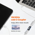 ZORBES 2 Pack USB C Female to Female Adapter 240W 80Gbps USB C Coupler
