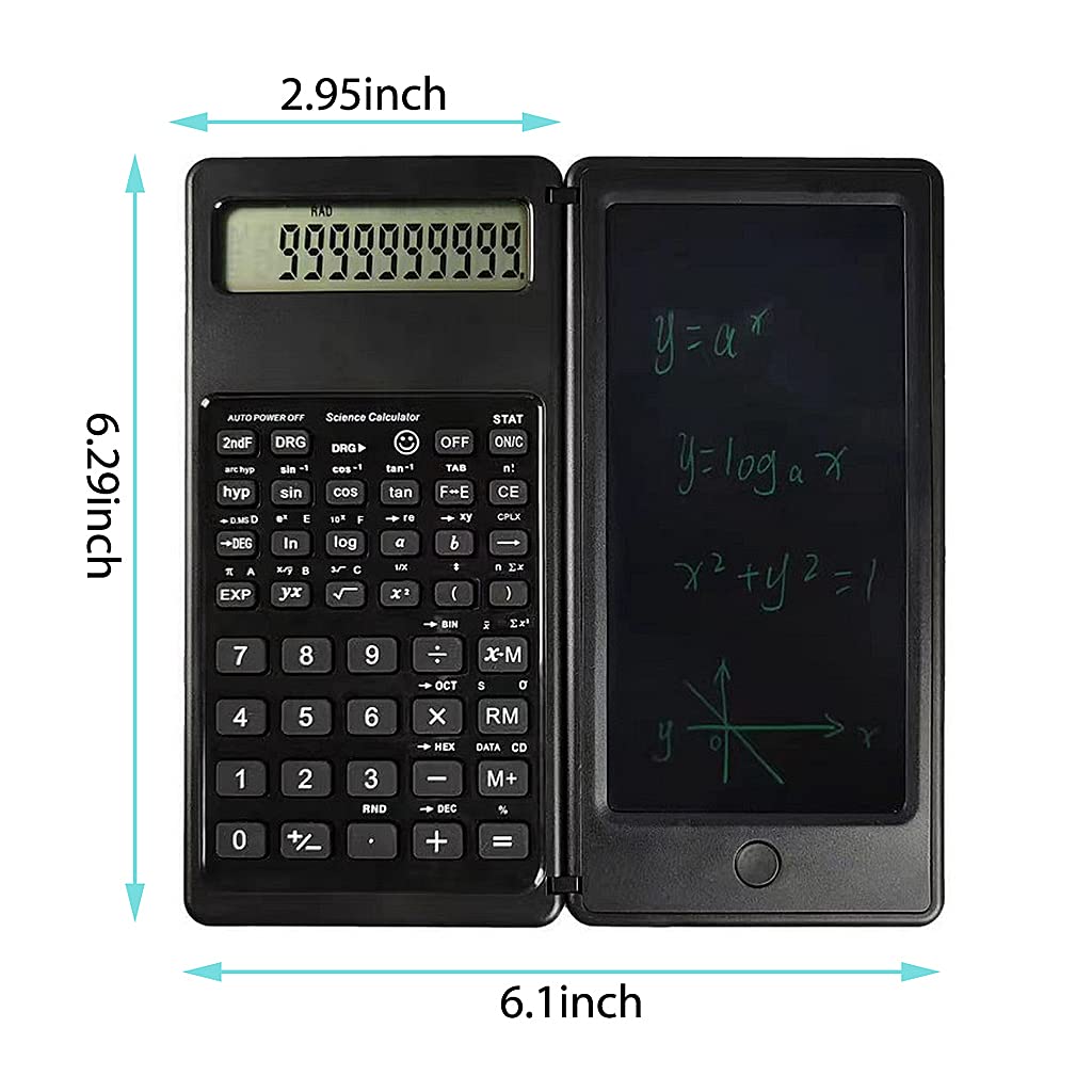 Verilux® 2 in 1 Function Science Calculator, Science Office Calculators with LCD Writing Tablet, LCD Writing Pad Large Display Desktop Calculators, E-Note Pad Calculators for Students