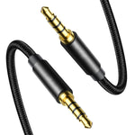 Verilux Aux Cable for Car and Speakers featuring 4‑Pole TRRS Jacks 9.8 ft Nylon Braided | Gold‑Plated Connectors