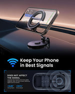 ZORBES® Serplex Car Phone Mount Compatible with Magsafe Magnet Phone Holder for Car Dashboard 360 ° Rotatable Magnet Phone Holder Strong Magnet Phone Holder for iPhone15/ 14/13/ 12