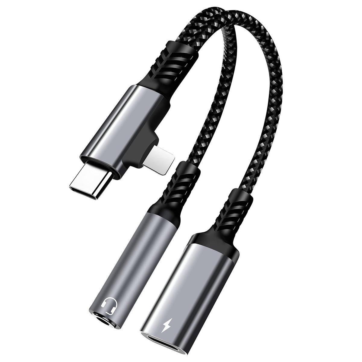 Verilux® 2 in 2 and USB C to 3.5mm Headphone and Fast Charger Adapter
