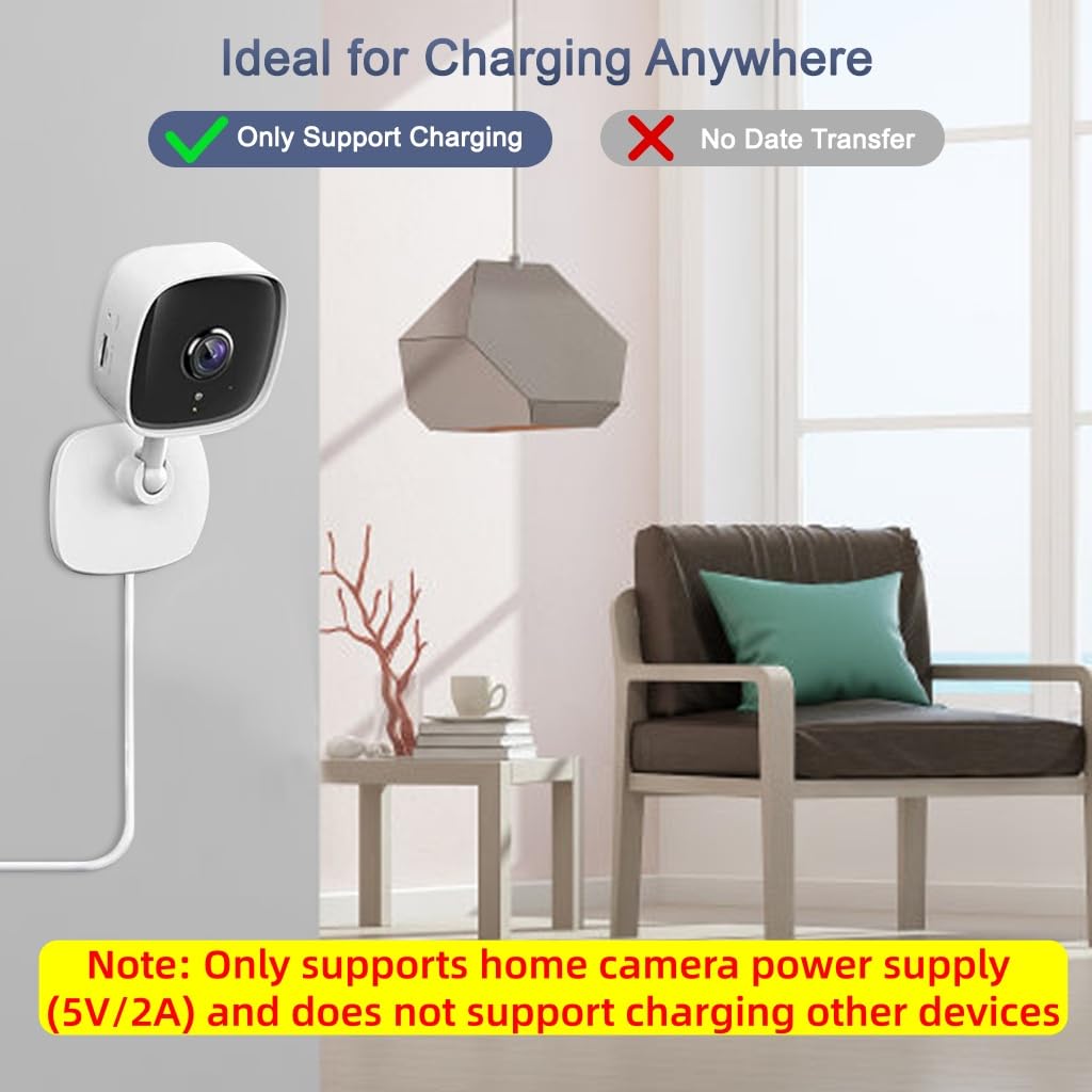 Verilux Micro USB Extension Cable for Security Cameras with Reinforced Connectors 19.6 ft | Stable Power Supply