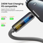 Verilux® 4 in 1 Type C Cable, 240W USB C to USB C Data Cable, Light- ning to USB C, Light-ning to USB, 6.6Ft Long Nylon Type C to Type C Cable Fast Charging Type C Charging Cable for i-Phone 16/15