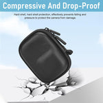 ZORBES® Carrying Case for OSMO Action 5 Pro/4/3 Waterproof PU Hard Shell Storage Bag Plush Lining Design Action Camera Travel Case with Handstrap & Carabiner, 9.8 * 7.6 * 4.5cm