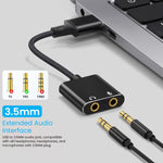Verilux USB C to 3.5mm Jack Audio Adapter for Gaming and Calls featuring Dual Splitter Design