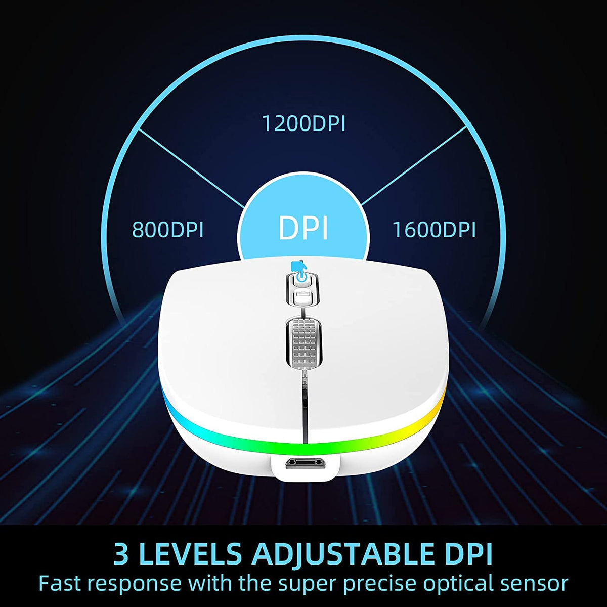 2.4GHz Wireless Mute Portable Optical Mouse (Sliver)